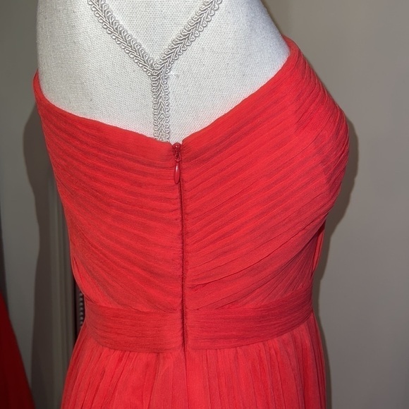 JCrew Cara Silk Chiffon Melon One Shoulder Dress Size 4 - Picture 8 of 12